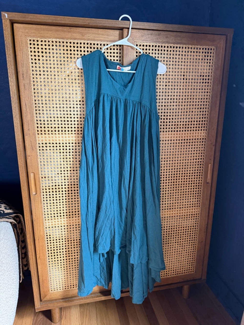 Free People Teal Sleeveless High-Low Maxi Dress